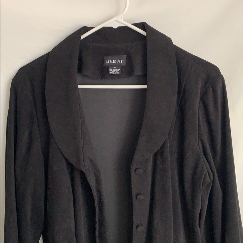 Leslie Fay Vintage Long Button Up Suede Jacket